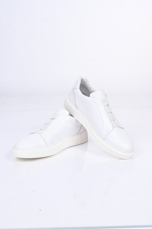 Bestello Men's Genuine Leather Slip-On Sneaker with Elastic EVA Sole 174-24226