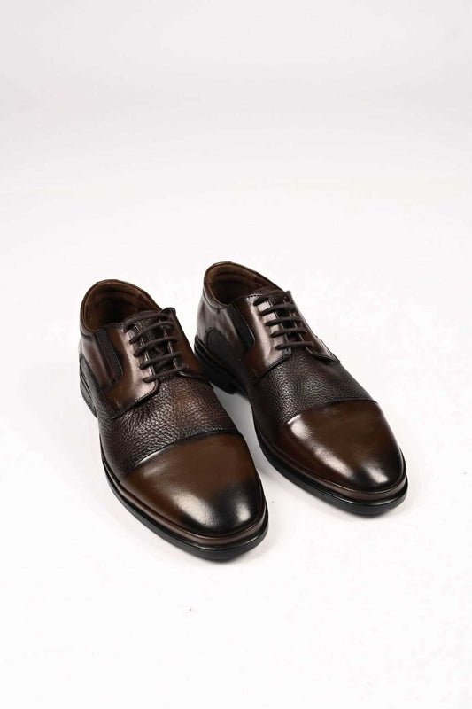 Bestello Lace-Up Genuine Leather Comfort Shoes with Rubber Sole 333-1490 Men's Shoes