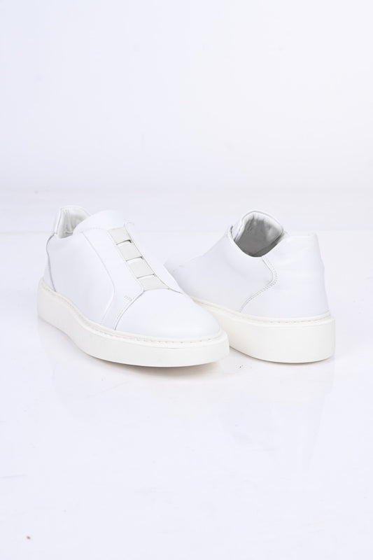 Bestello Men's Genuine Leather Slip-On Sneaker with Elastic EVA Sole 174-24226