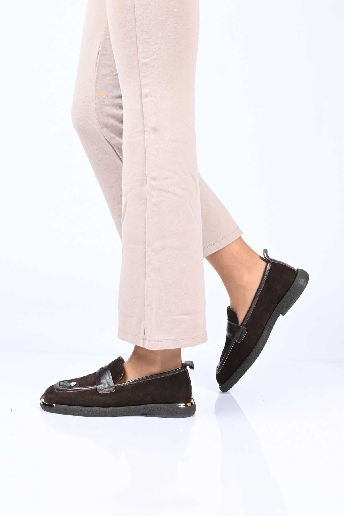Bestello Genuine Leather Loafer with Buckle Detail, Thermo Sole, Slip-On, 338-7082 Women's Shoes