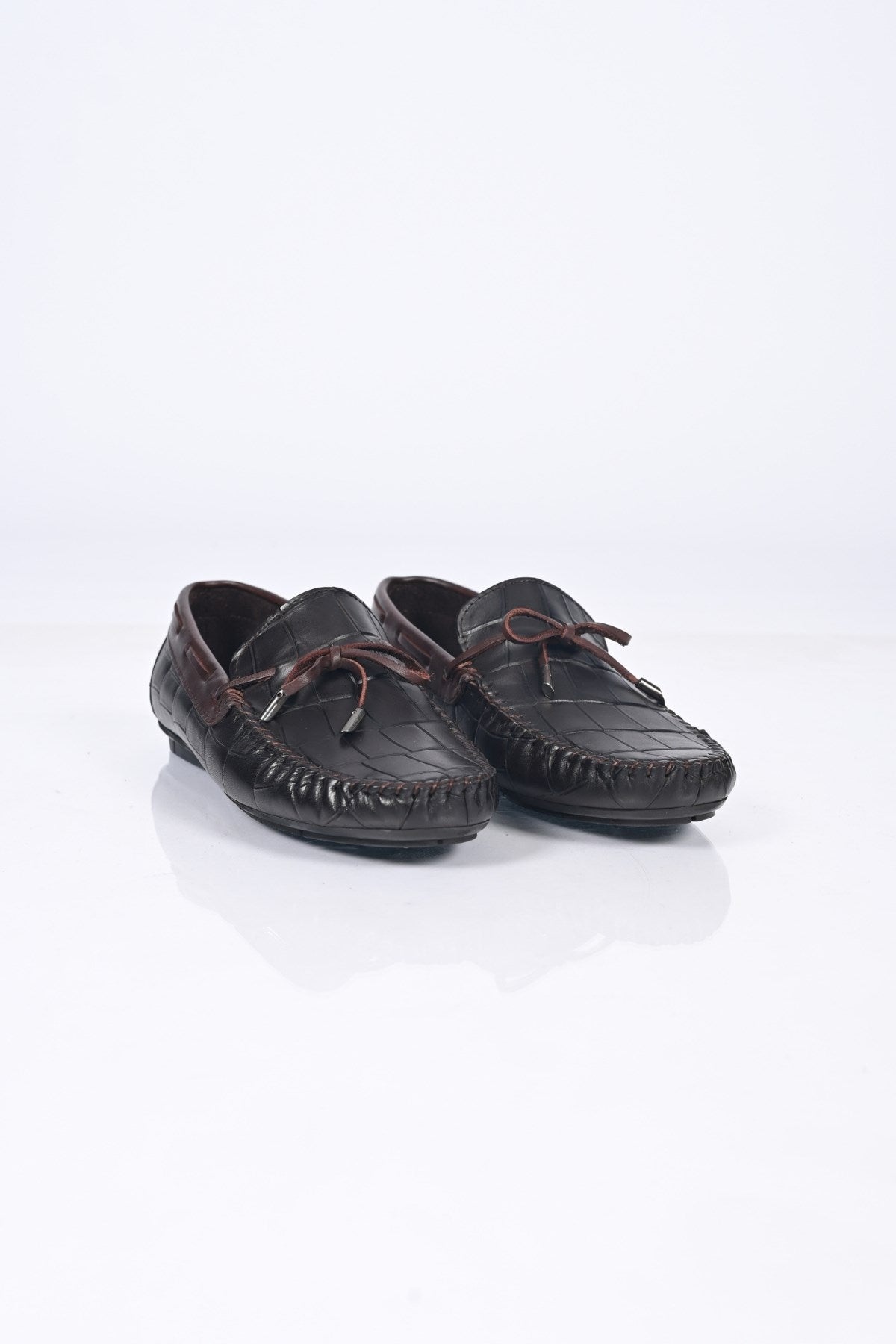 Bestello Slip-On Loafers with Bow, Genuine Leather, Polyurethane Sole, Model 028-2068-26Y Men's Shoes