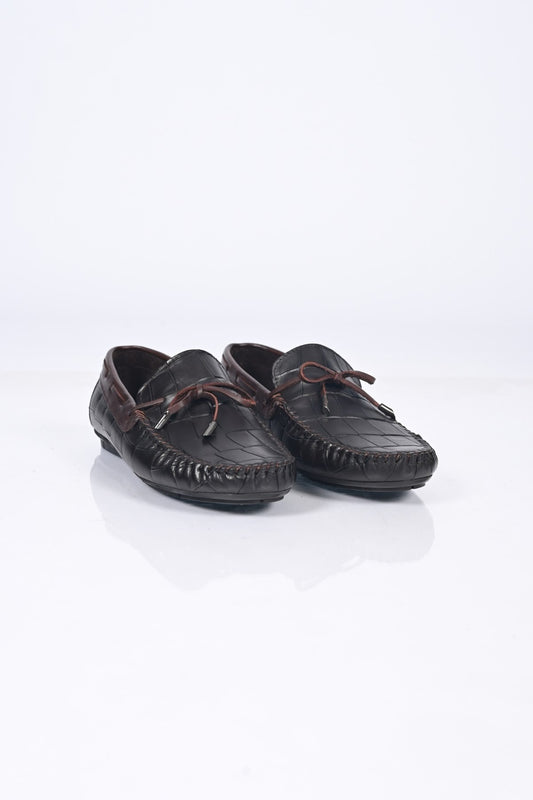 Bestello Slip-On Loafers with Bow, Genuine Leather, Polyurethane Sole, Model 028-2068-26Y Men's Shoes