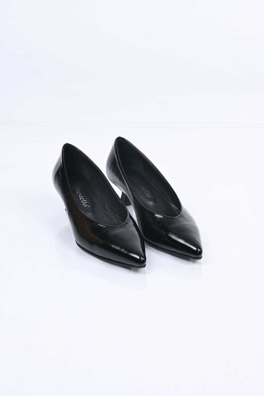 Bestello Genuine Leather Slip-On Shoes with Neolite Sole and Thin Heel 342-040 Women's Shoes