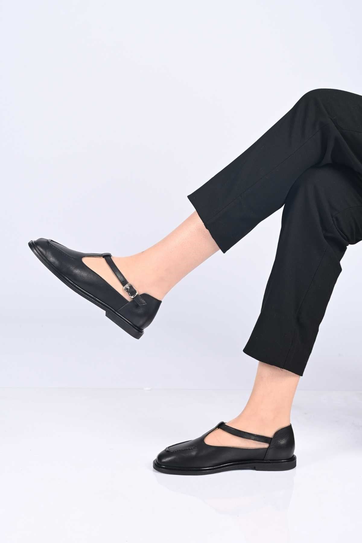 Bestello Women's Genuine Leather Everyday Slip-On Shoes with Belt Buckle Detail and Jurdan Sole 332-26121