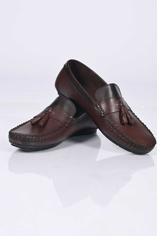 Bestello Genuine Leather Loafers with Tassels, Slip-On, Polyurethane Sole, 028-2021-26Y Men's Shoes