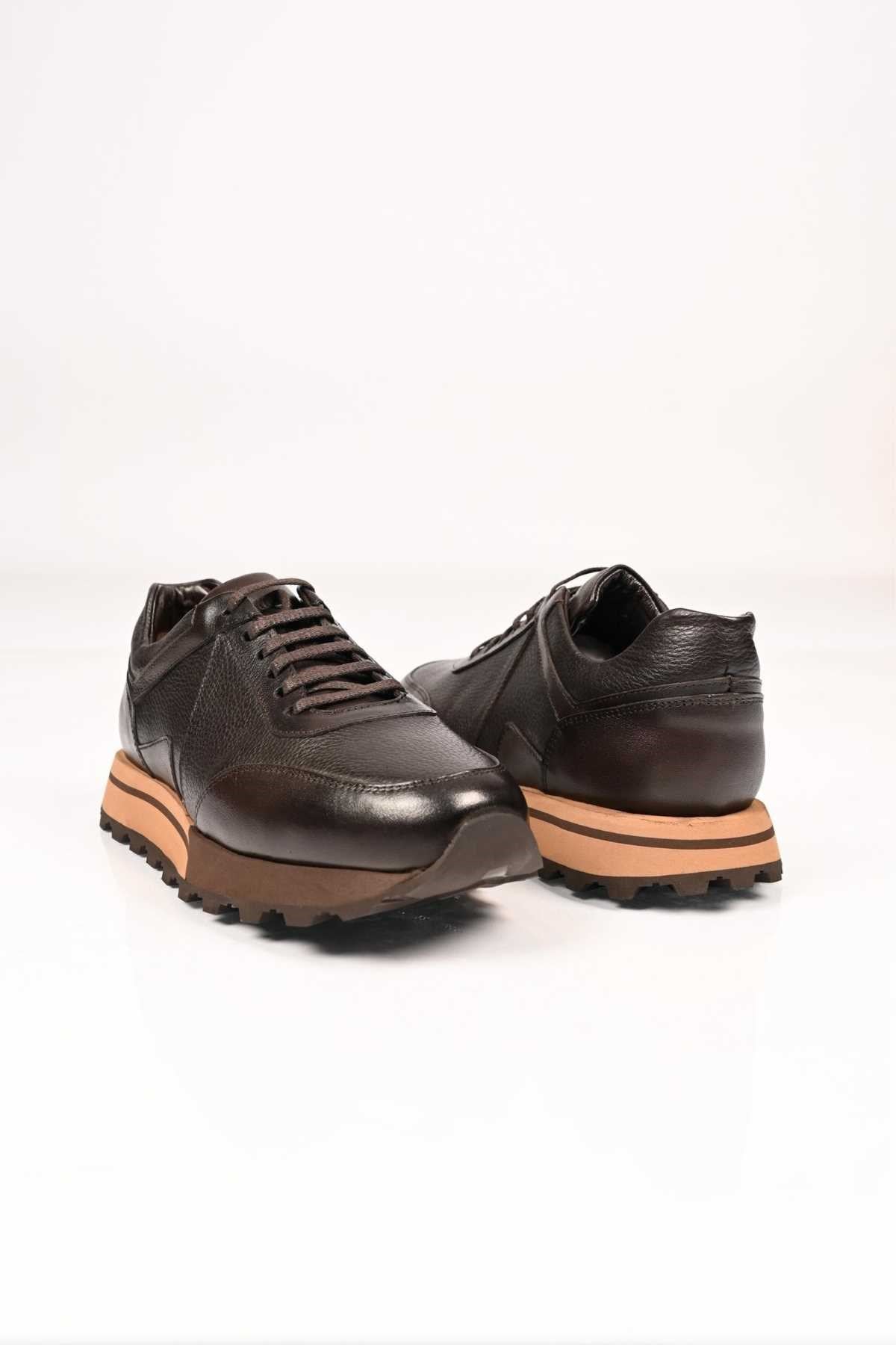 Bestello Lace-Up Genuine Leather Sneakers with EVA Sole 172-64176 Men's Shoes