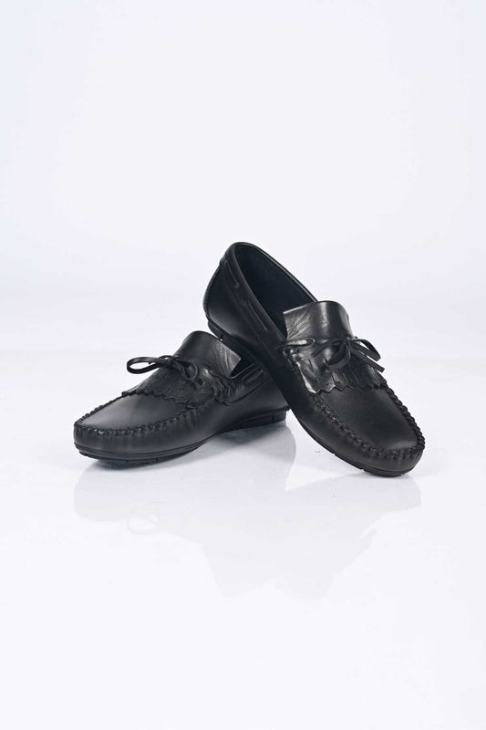 Bestello Slip-On Loafers with Bow, Genuine Leather, Polyurethane Sole, Model 028-2060-26Y Men's Shoes