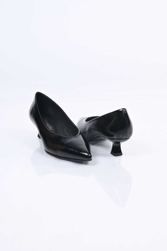 Bestello Genuine Leather Slip-On Shoes with Neolite Sole and Thin Heel 342-040 Women's Shoes