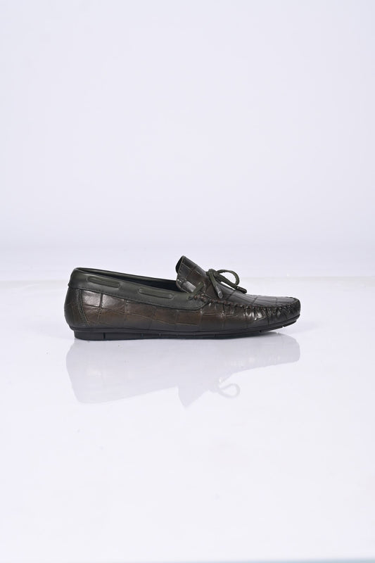 Bestello Slip-On Loafers with Bow, Genuine Leather, Polyurethane Sole, Model 028-2068-26Y Men's Shoes