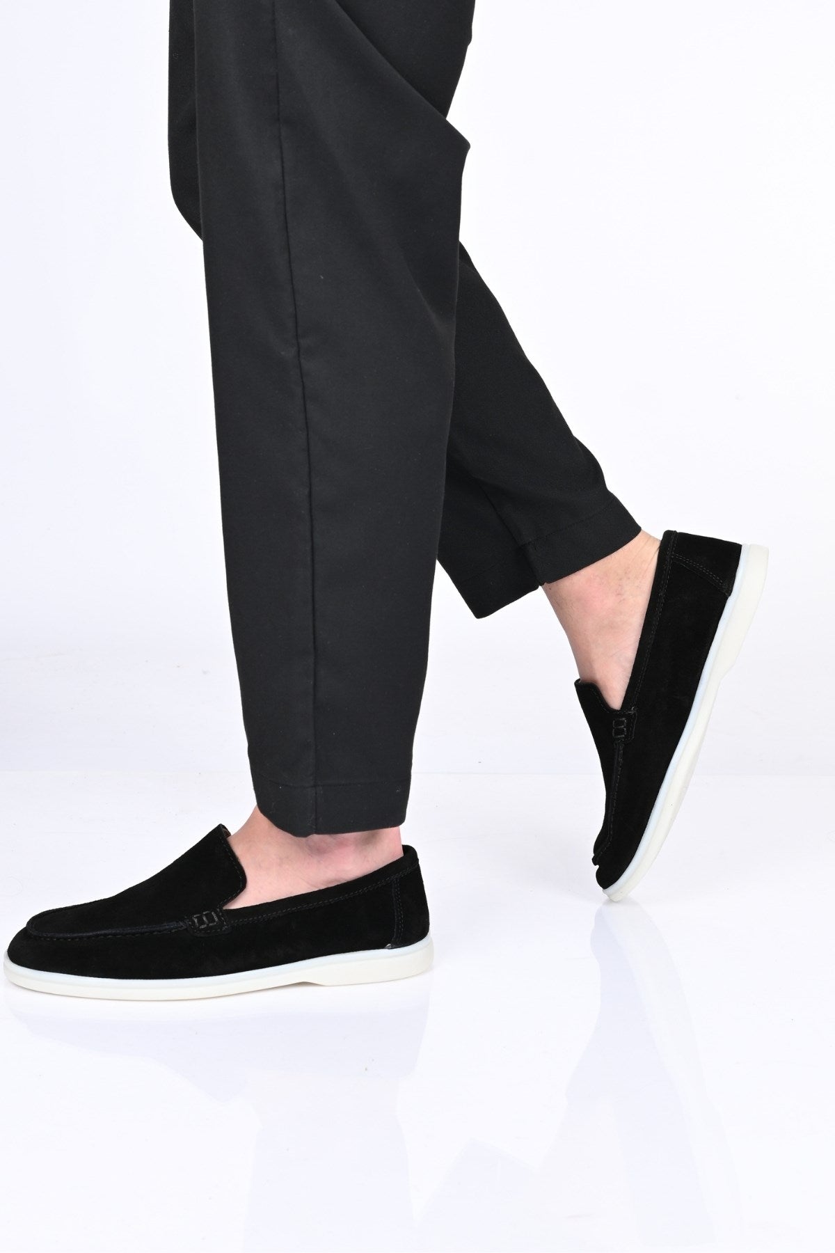 Bestello Slip-On Genuine Leather Loafers with Rubber Sole 028-2000 Men's Shoes