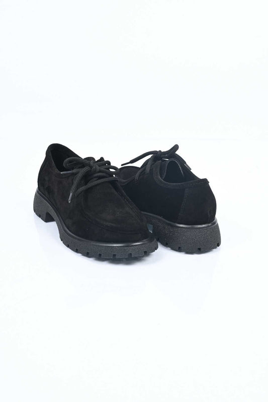 Bestello Lace-Up Genuine Leather Loafers with Thermo Sole 345-4247 Women's Shoes