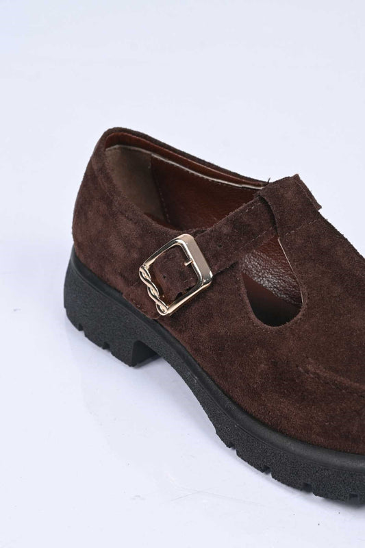 Bestello Slip-On with Belt Buckle, Thermo Sole, Genuine Leather Casual 345-4223 Women's Shoes