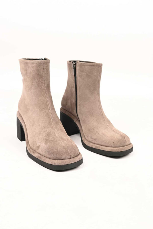 Bestello Women's Genuine Leather Heeled Boots with Thermo Sole, Slip-On Design and Side Zipper, Model 336-1231 Women's Boots