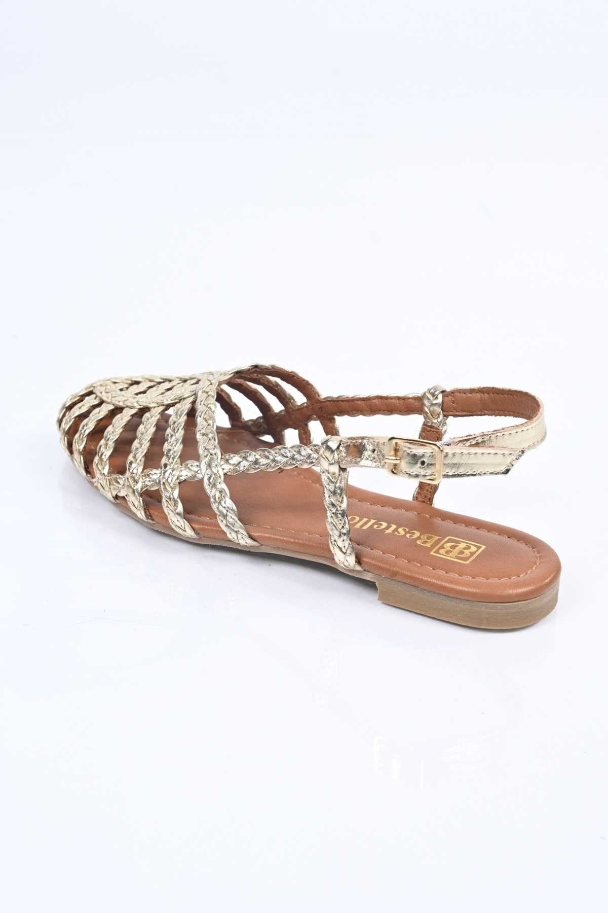 Bestello Braided TPU Sole Genuine Leather Backless Sandals 344-114-251607 Women's Sandals