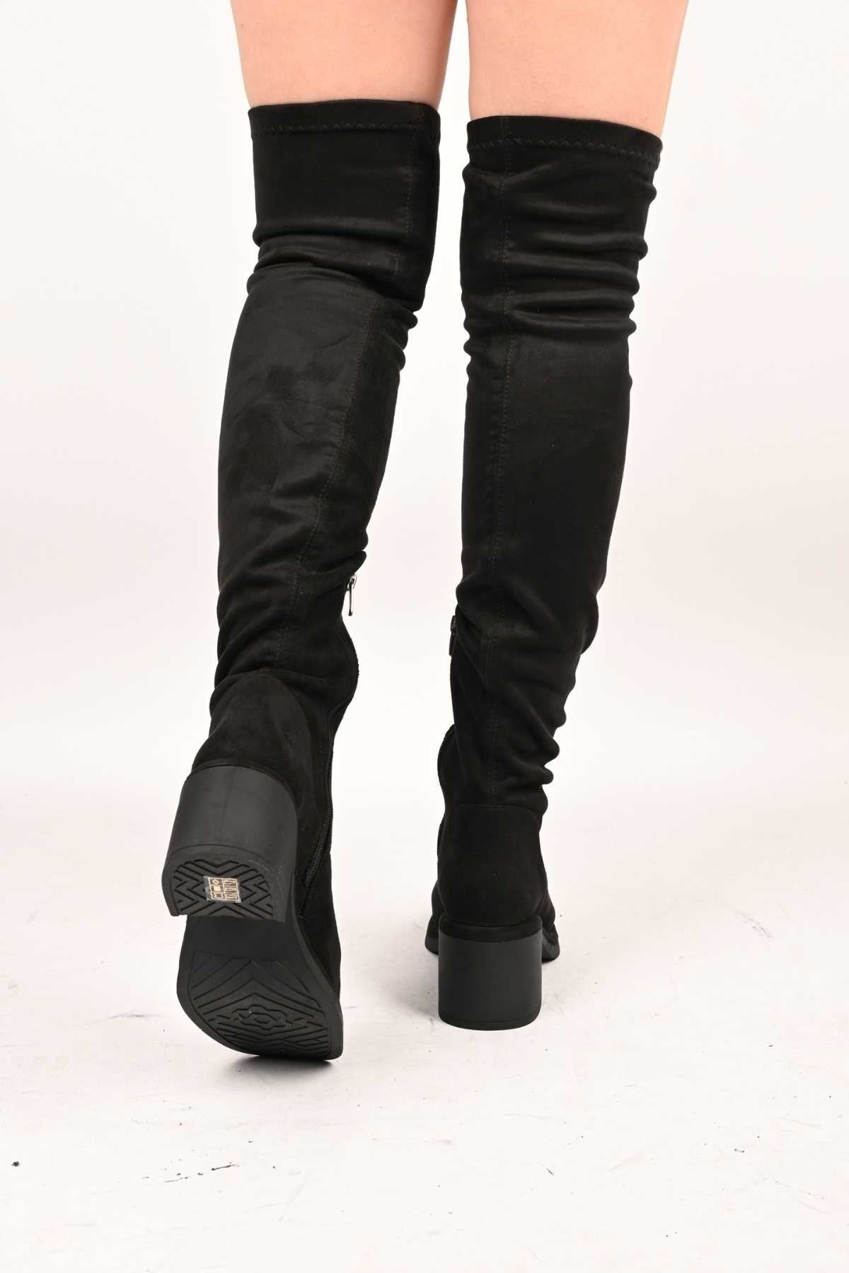 Bestello Slip-On Stretch Detail Genuine Leather Boots with Thermo Sole 336-1236 Women's Boots