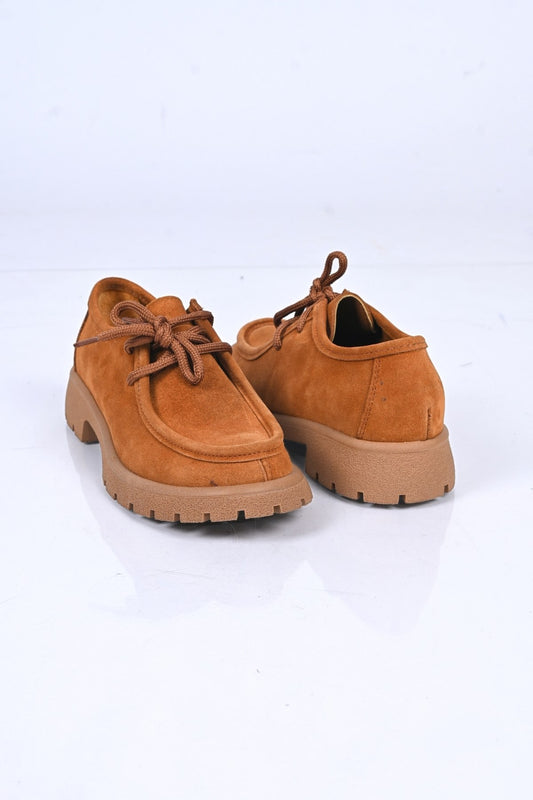 Bestello Lace-Up Genuine Leather Loafers with Thermo Sole 345-4247 Women's Shoes