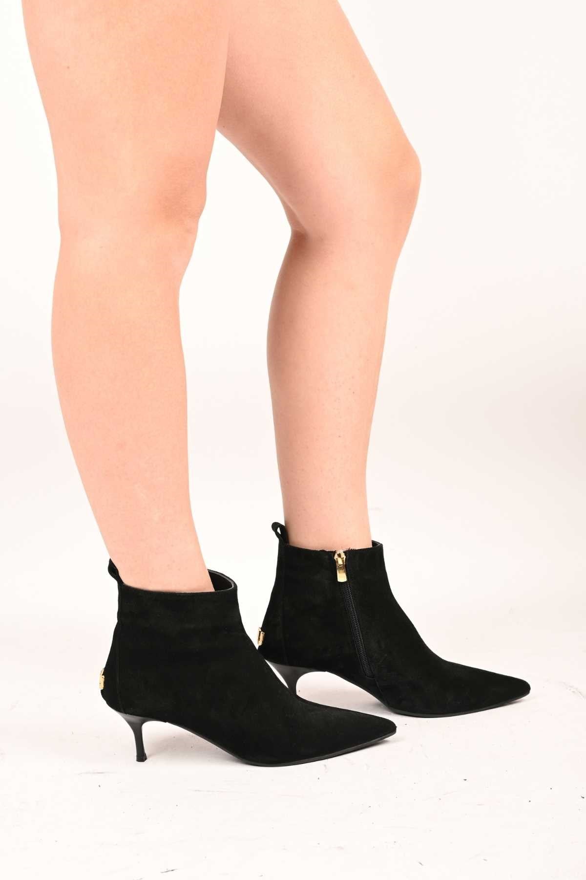 Bestello Slip-On Zip-Up Genuine Leather Boots with Neolite Sole and Slim Heel 337-2308 Women's Boots