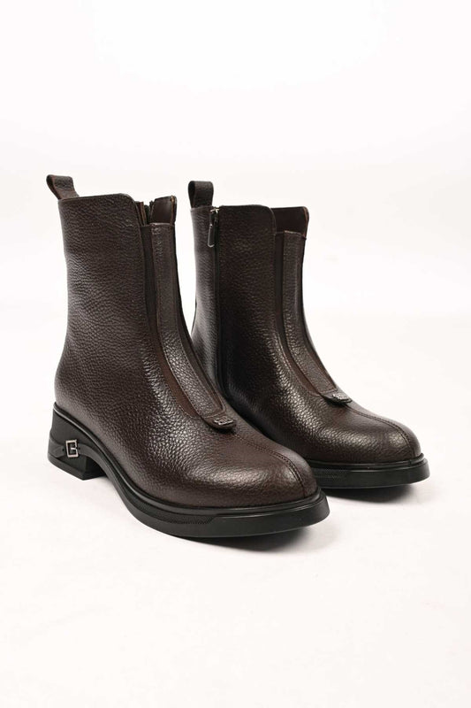Bestello Slip-On Zip-Up Genuine Leather Casual Boots with Thermo Sole 335-662-17 Women's Boots