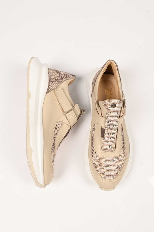 Bestello Slip-On Velcro Genuine Leather Sneakers with EVA Sole 101-8065-05 Women's Shoes
