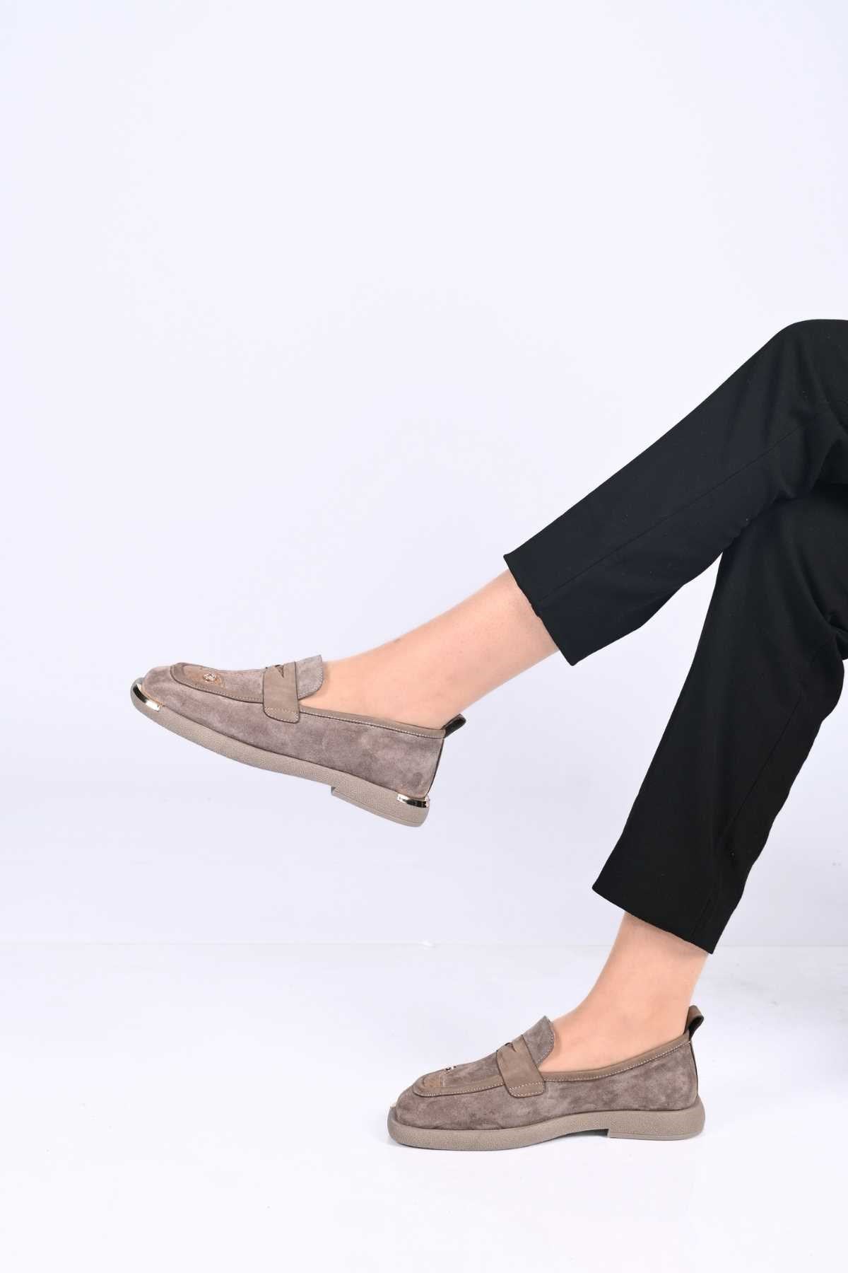 Bestello Genuine Leather Loafer with Buckle Detail, Thermo Sole, Slip-On, 338-7082 Women's Shoes