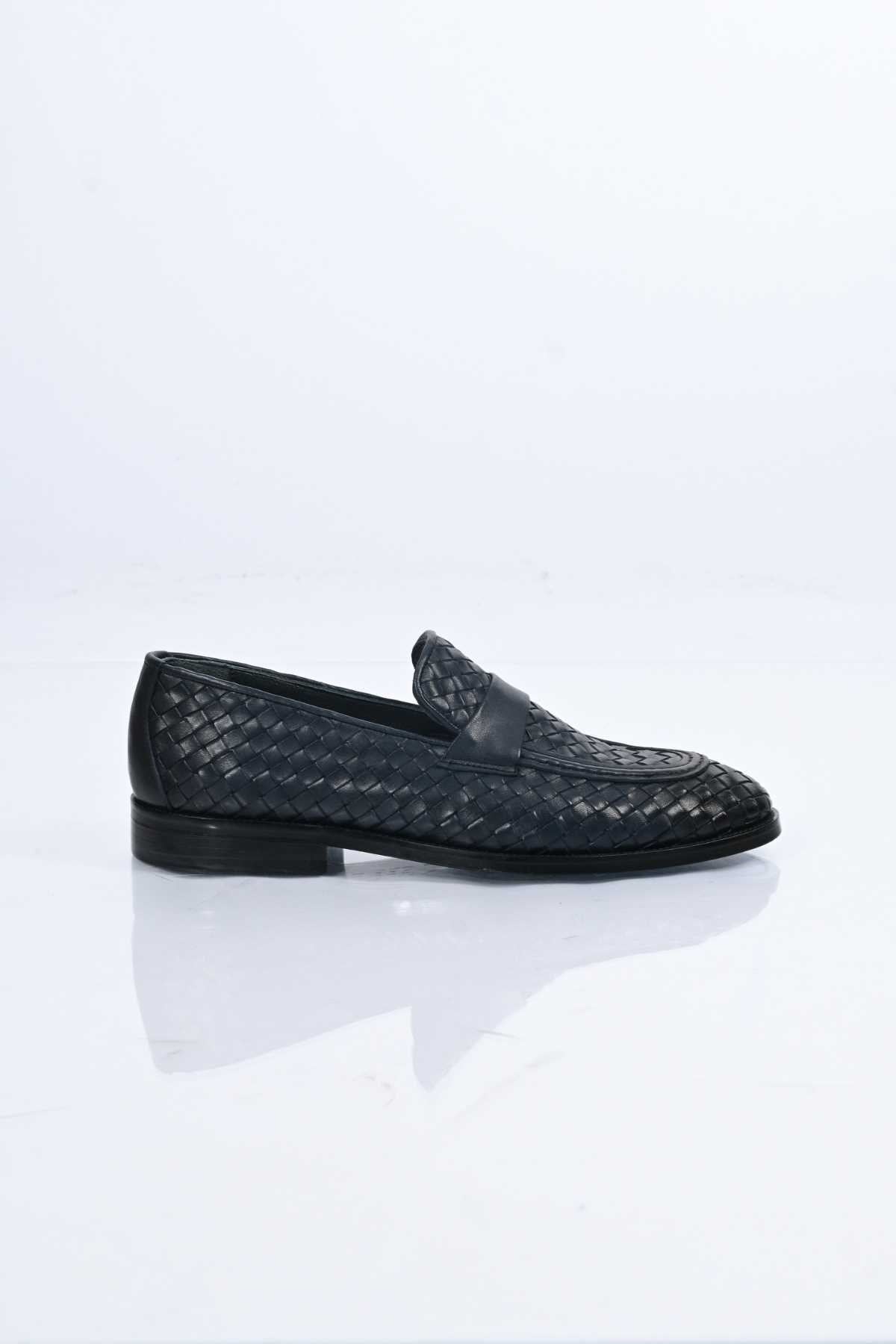 Bestello Men's Slip-On Woven Genuine Leather Classic Shoes with Neolite Sole 333-2358 Men's Shoes