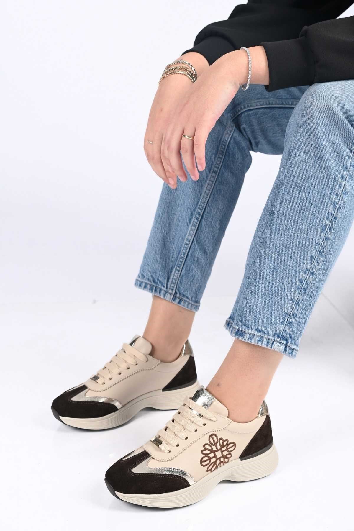 Bestello Lace-Up Genuine Leather Sneakers with Thermo Sole 338-7109 Women's Shoes