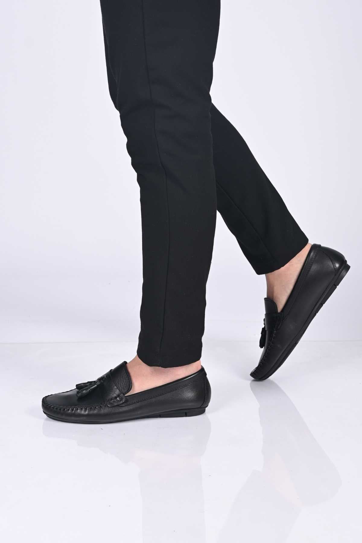 Bestello Genuine Leather Loafers with Tassels, Slip-On, Polyurethane Sole, 028-2021-26Y Men's Shoes