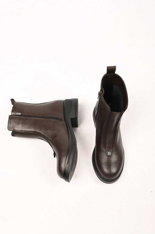 Bestello Slip-On Zip-Up Genuine Leather Casual Boots with Thermo Sole 335-662-17 Women's Boots