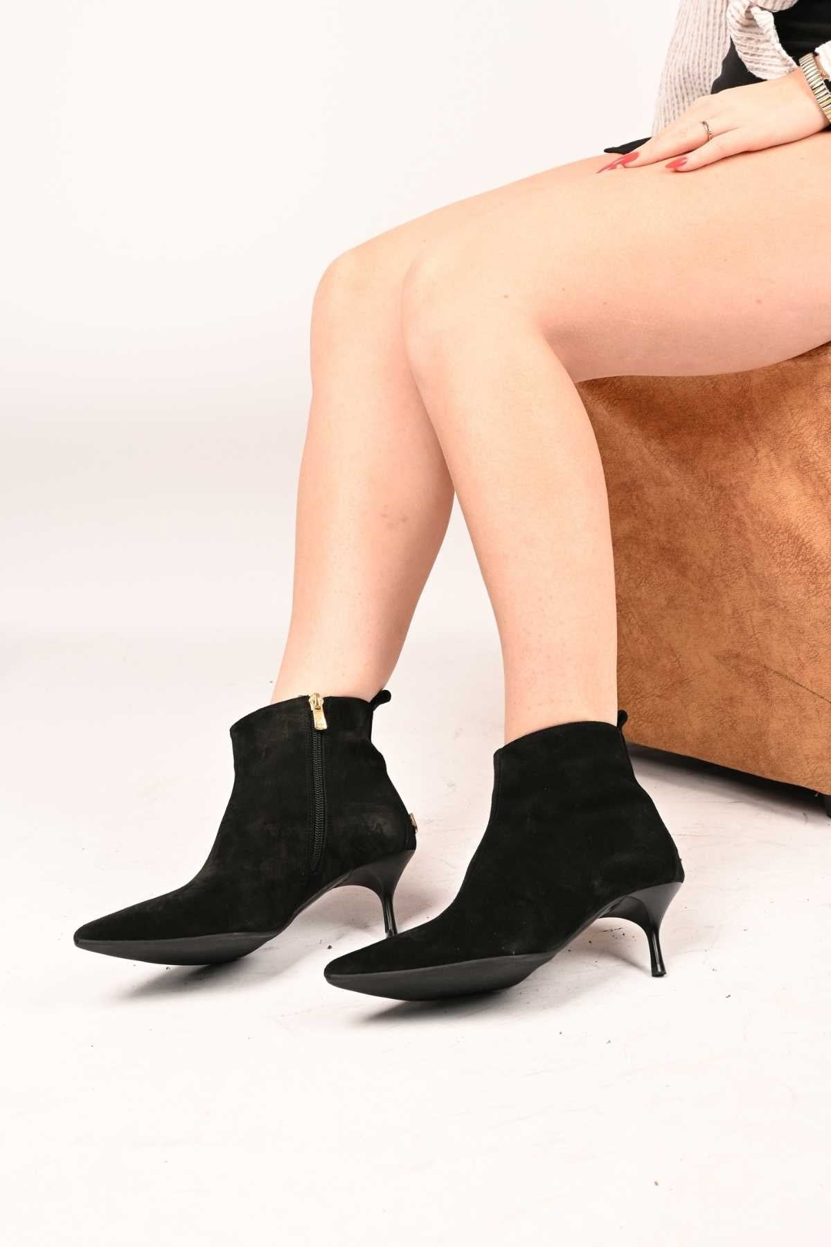 Bestello Slip-On Zip-Up Genuine Leather Boots with Neolite Sole and Slim Heel 337-2308 Women's Boots