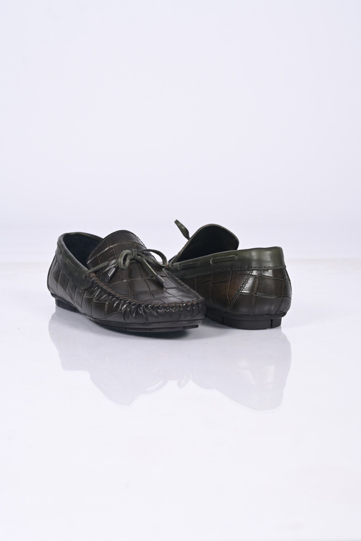 Bestello Slip-On Loafers with Bow, Genuine Leather, Polyurethane Sole, Model 028-2068-26Y Men's Shoes