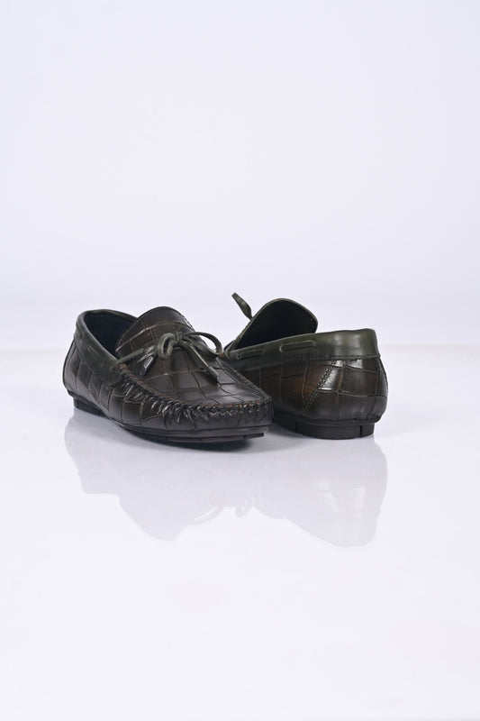 Bestello Slip-On Loafers with Bow, Genuine Leather, Polyurethane Sole, Model 028-2068-26Y Men's Shoes
