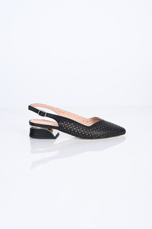 Bestello Genuine Leather Pointed-Toe Shoes with Studded Neolite Sole and Thick Heel 339-307 Women's Shoes