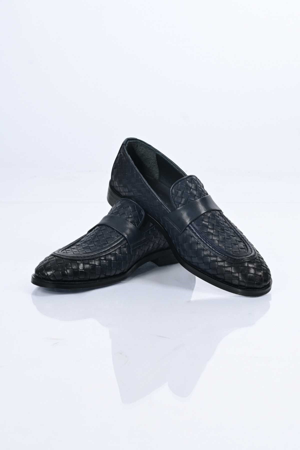 Bestello Men's Slip-On Woven Genuine Leather Classic Shoes with Neolite Sole 333-2358 Men's Shoes