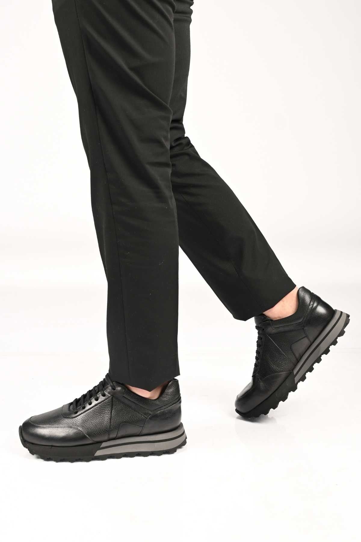 Bestello Lace-Up Genuine Leather Sneakers with EVA Sole 172-64176 Men's Shoes