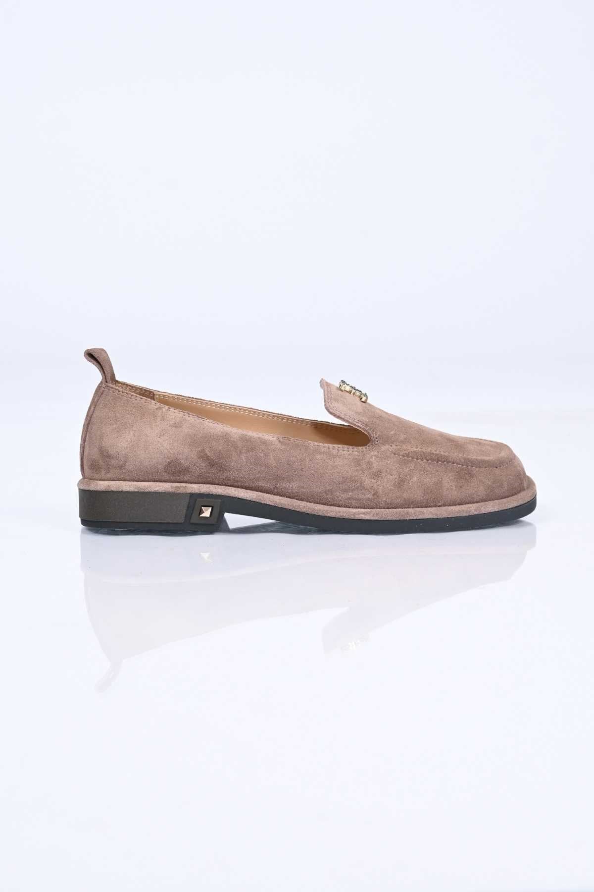 Bestello Genuine Leather Loafer Women's Shoes 340-2007 with Buckle, Slip-On, Thermo Sole