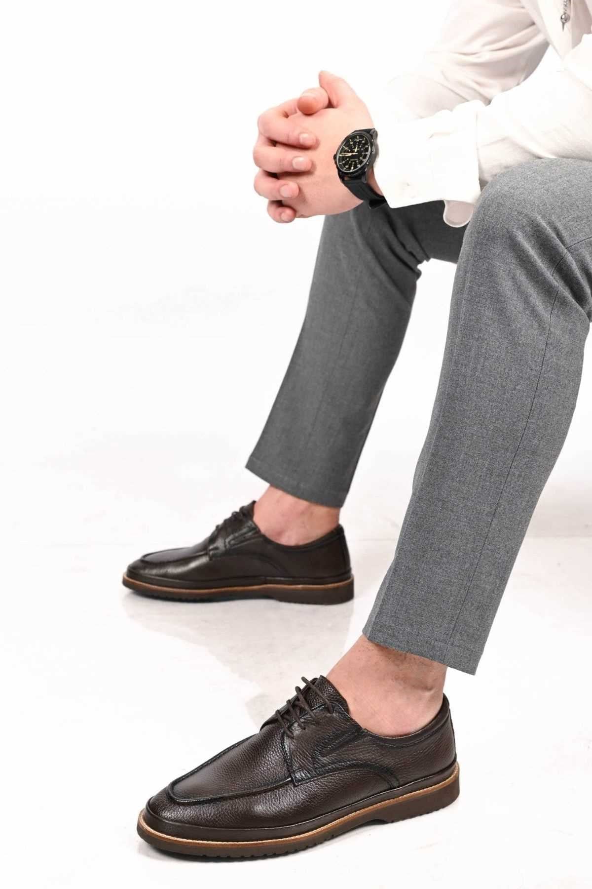 Bestello Lace-Up Genuine Leather Casual Shoes with EVA Sole 333-04 Men's Shoes