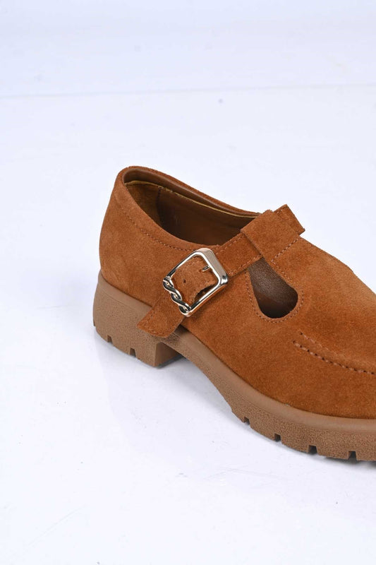 Bestello Slip-On with Belt Buckle, Thermo Sole, Genuine Leather Casual 345-4223 Women's Shoes