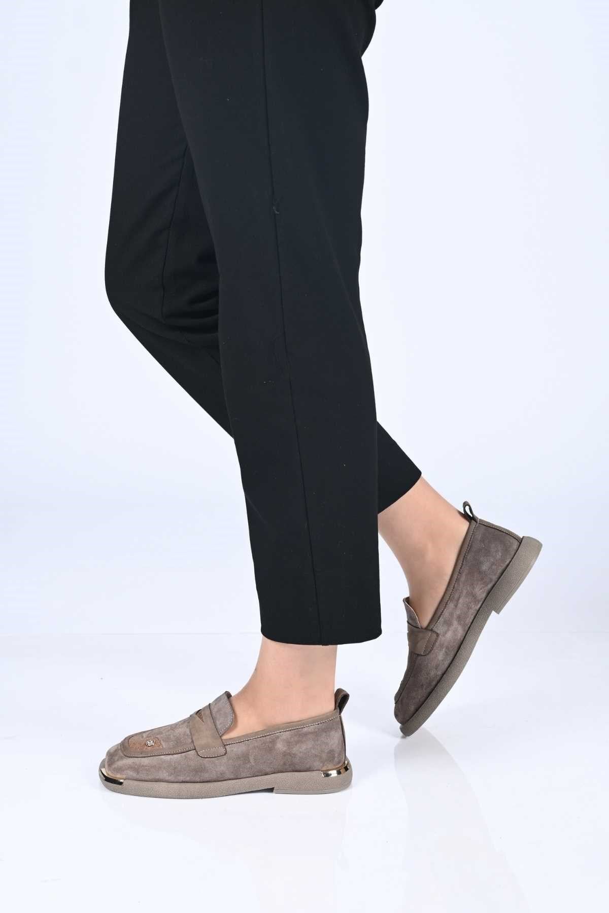 Bestello Genuine Leather Loafer with Buckle Detail, Thermo Sole, Slip-On, 338-7082 Women's Shoes