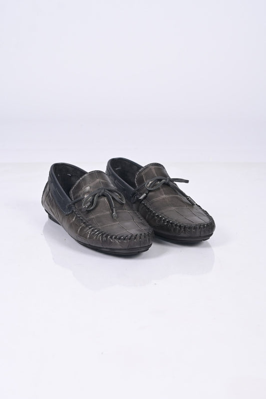 Bestello Slip-On Loafers with Bow, Genuine Leather, Polyurethane Sole, Model 028-2068-26Y Men's Shoes