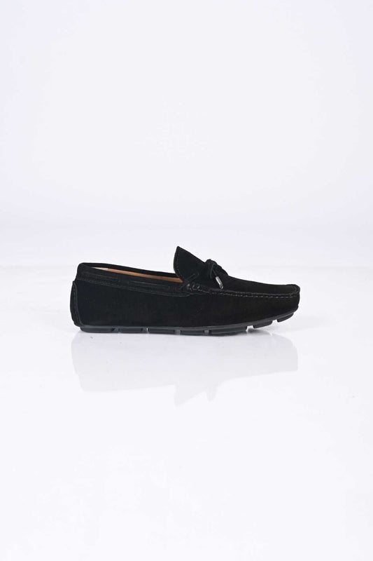 Bestello Slip-On Loafers with Bow, Polyurethane Sole, Genuine Leather, 028-1041 Men's Shoes