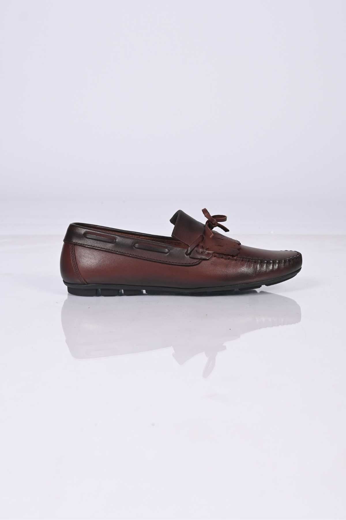 Bestello Slip-On Loafers with Bow, Genuine Leather, Polyurethane Sole, Model 028-2060-26Y Men's Shoes