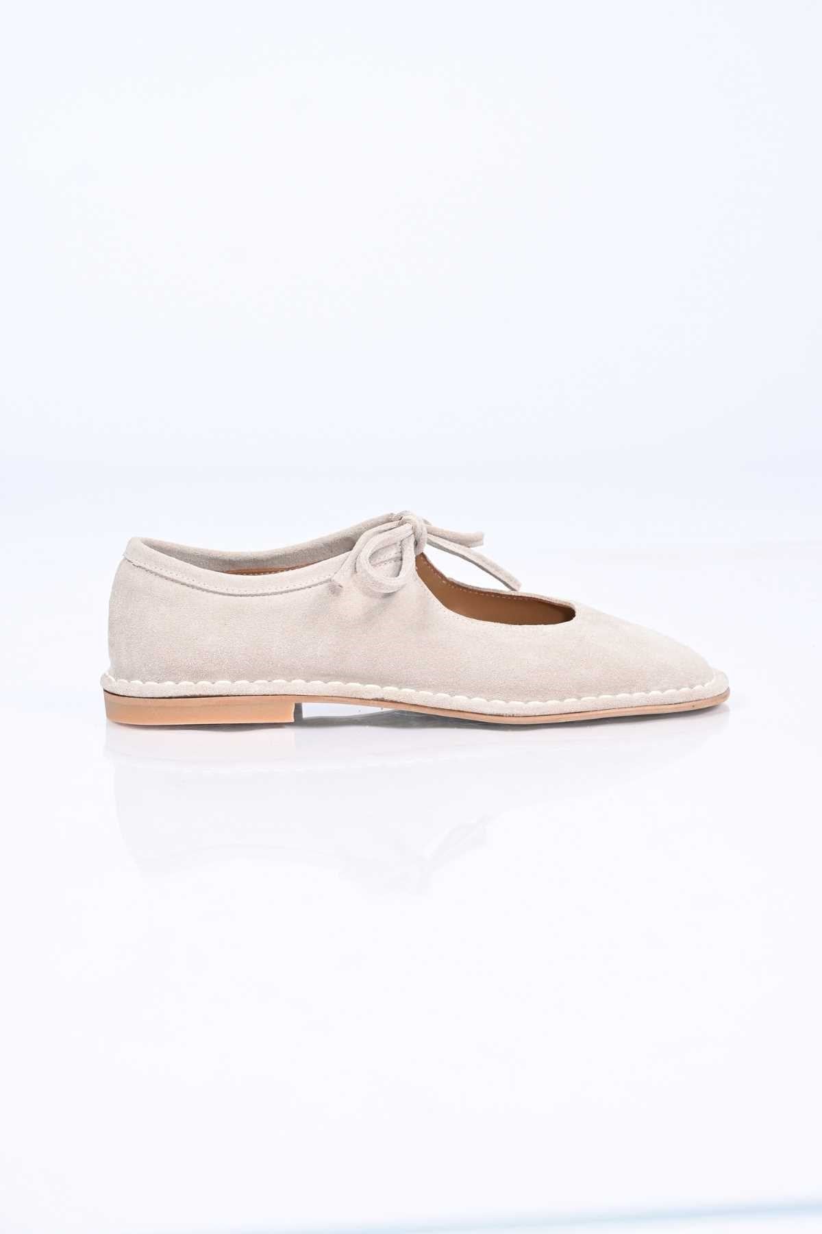 Bestello Lace-Up Genuine Leather Ballet Flats with Thermo Sole 332-25520 Women's Shoes