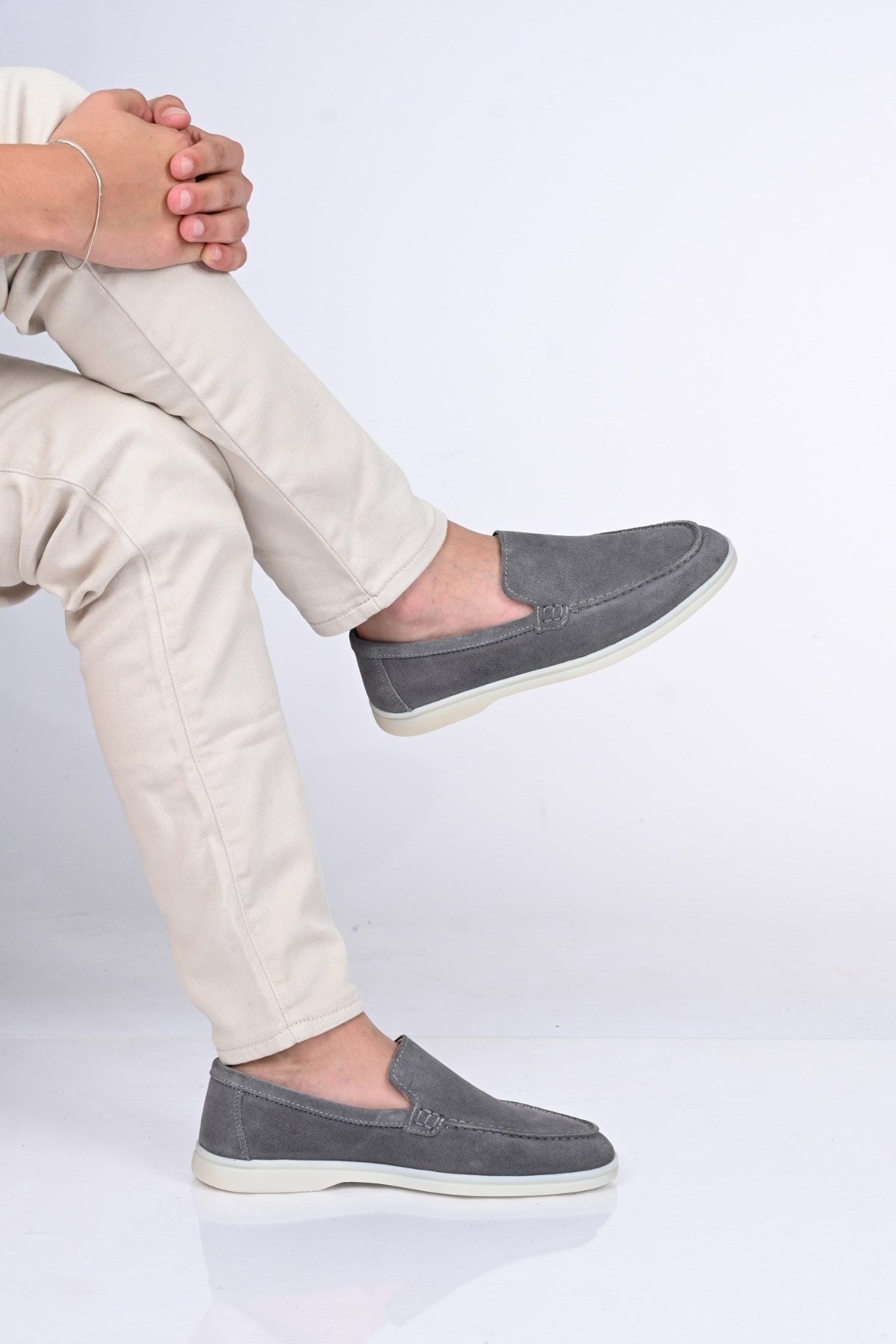 Bestello Slip-On Genuine Leather Loafers with Rubber Sole 028-2000 Men's Shoes