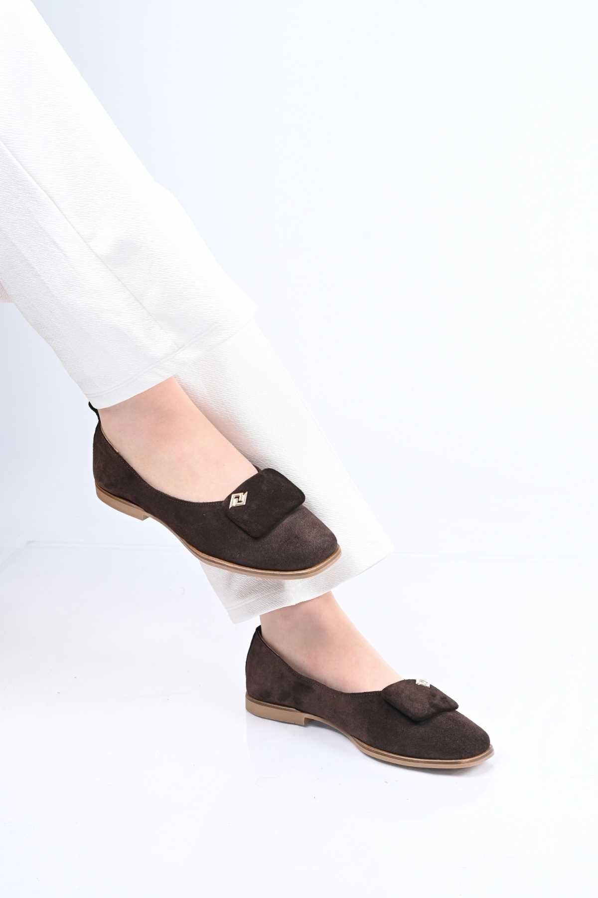 Bestello Genuine Leather Ballet Flats with Buckle, Laceless, Jurdan Sole 343-089-110 Women's Shoes