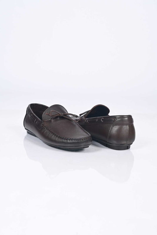 Bestello Men's Genuine Leather Loafers with Bow, Slip-On, Polyurethane Sole, Model 028-2088-26Y