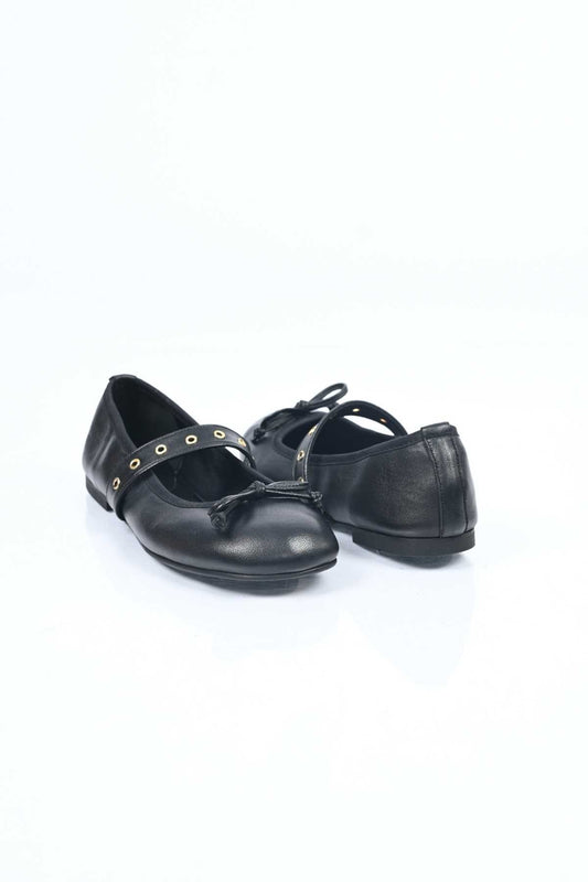 Bestello Genuine Leather Ballet Flats for Women 340-3011 with Bow, Slip-On, TPU Sole