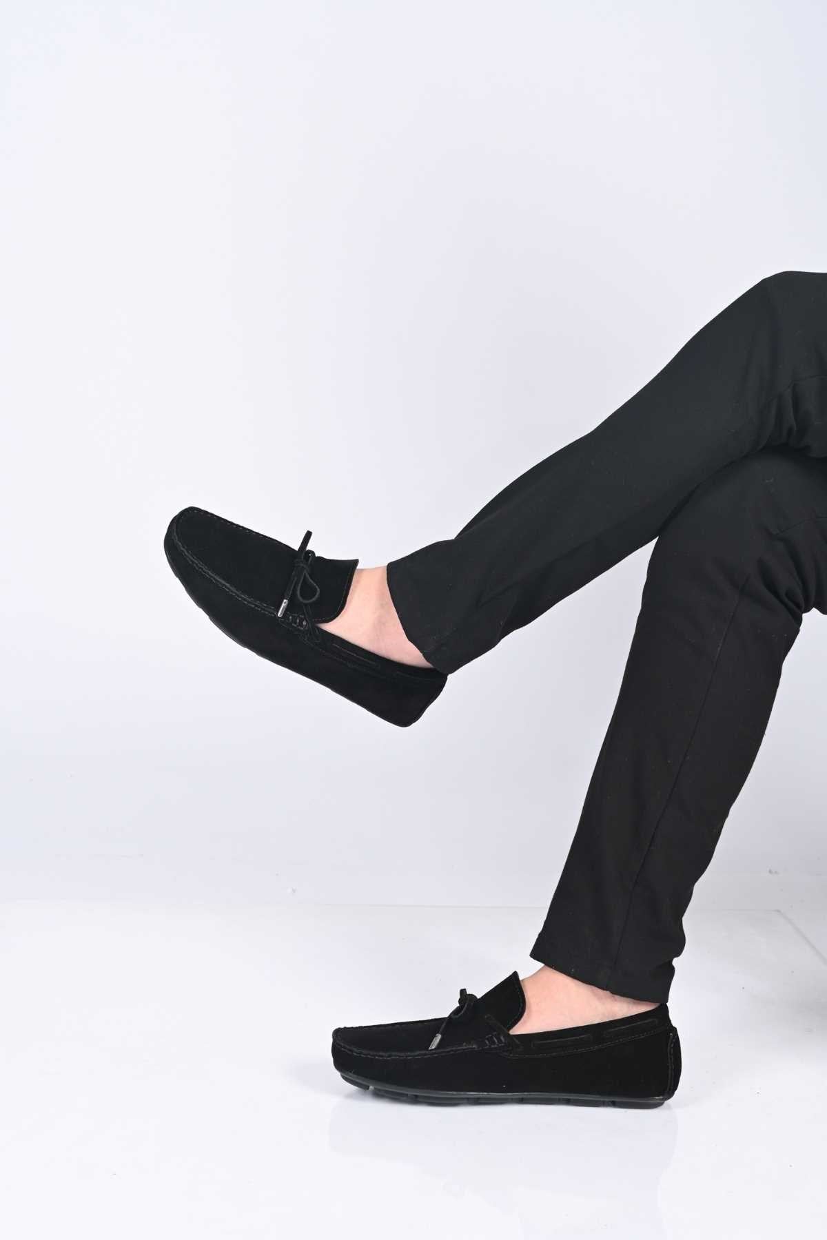 Bestello Slip-On Loafers with Bow, Polyurethane Sole, Genuine Leather, 028-1041 Men's Shoes