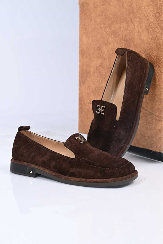 Bestello Genuine Leather Loafer Women's Shoes 340-2007 with Buckle, Slip-On, Thermo Sole