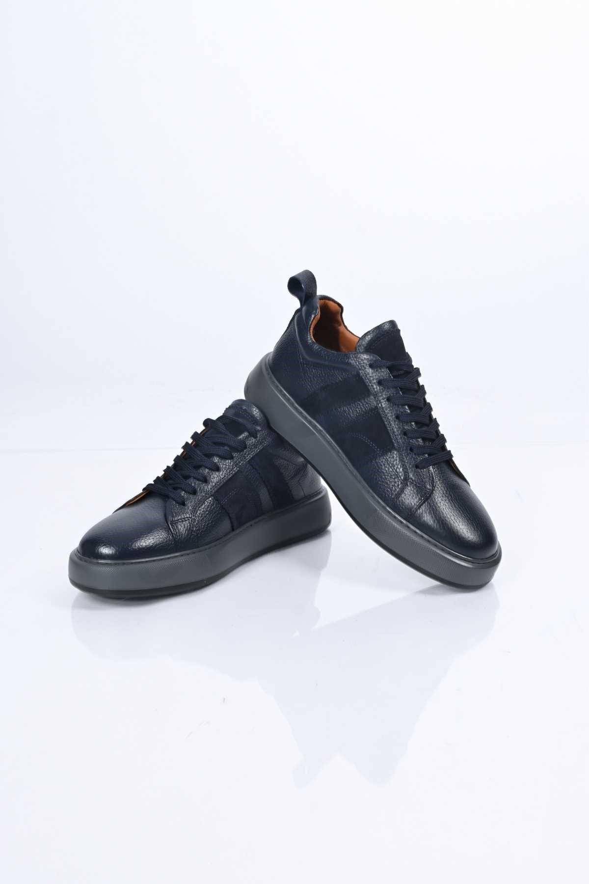 Bestello Lace-Up Genuine Leather Sneakers with EVA Sole 174-22031 Men's Shoes