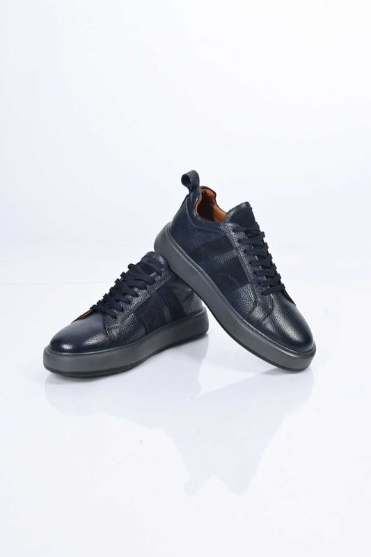 Bestello Lace-Up Genuine Leather Sneakers with EVA Sole 174-22031 Men's Shoes
